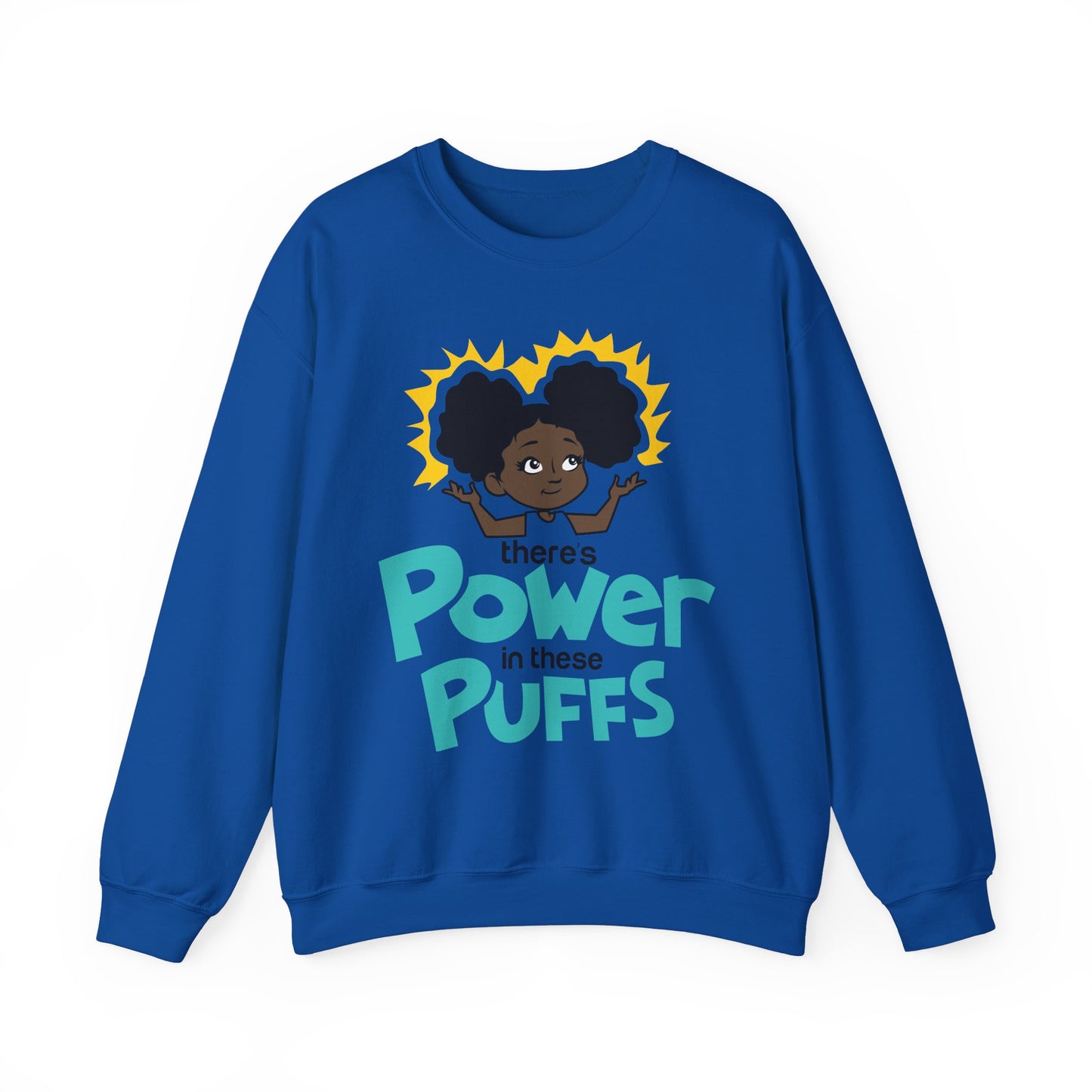 Junior's Afro Power Puff Mikayla - Girls Crewneck Sweatshirt