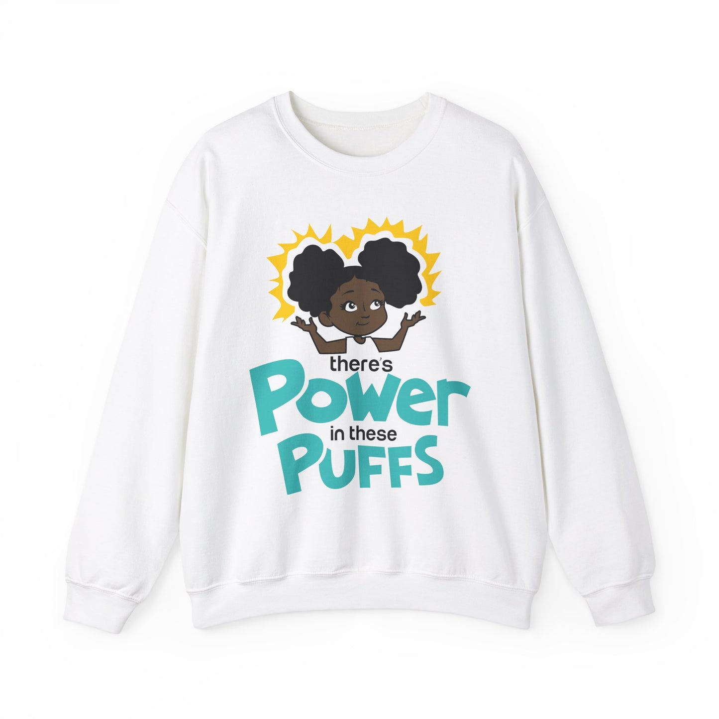 Junior's Afro Power Puff Mikayla - Girls Crewneck Sweatshirt
