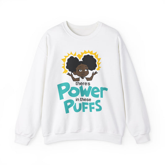 Junior's Afro Power Puff Mikayla - Girls Crewneck Sweatshirt