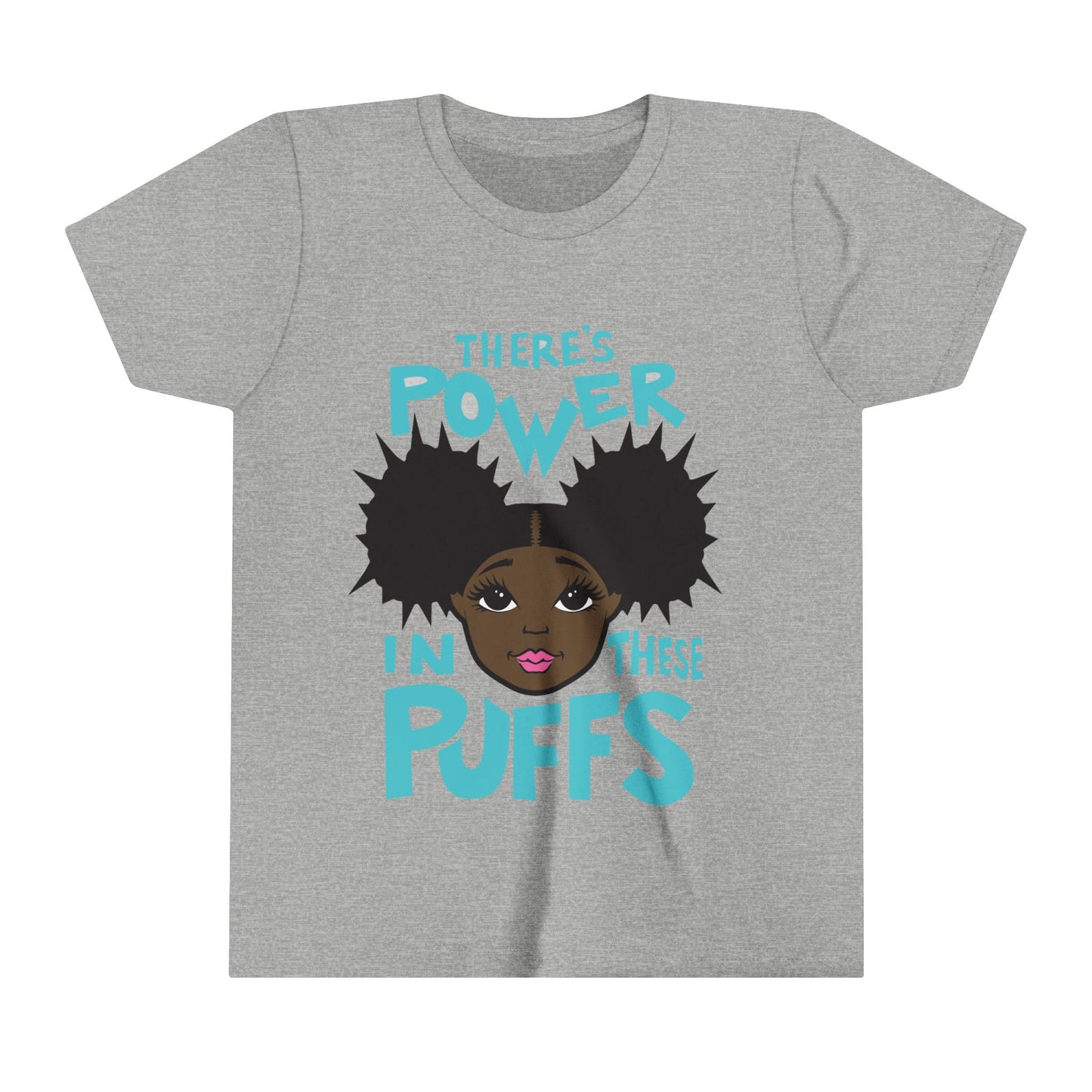 Afro Puffs Pink Lips - Natural Hair Girls T-shirt