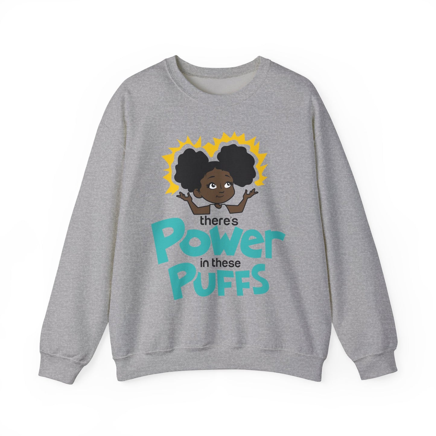 Junior's Afro Power Puff Mikayla - Girls Crewneck Sweatshirt