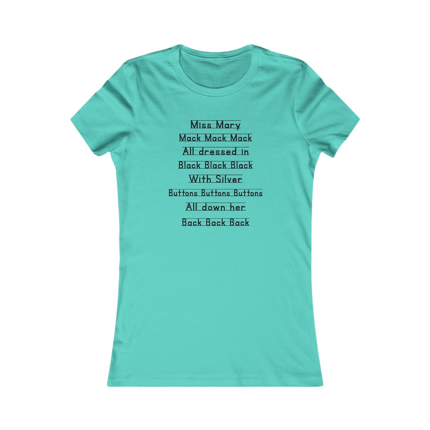 Miss Mary Mack Women’s and Junior’s short sleeve Notebook Tee