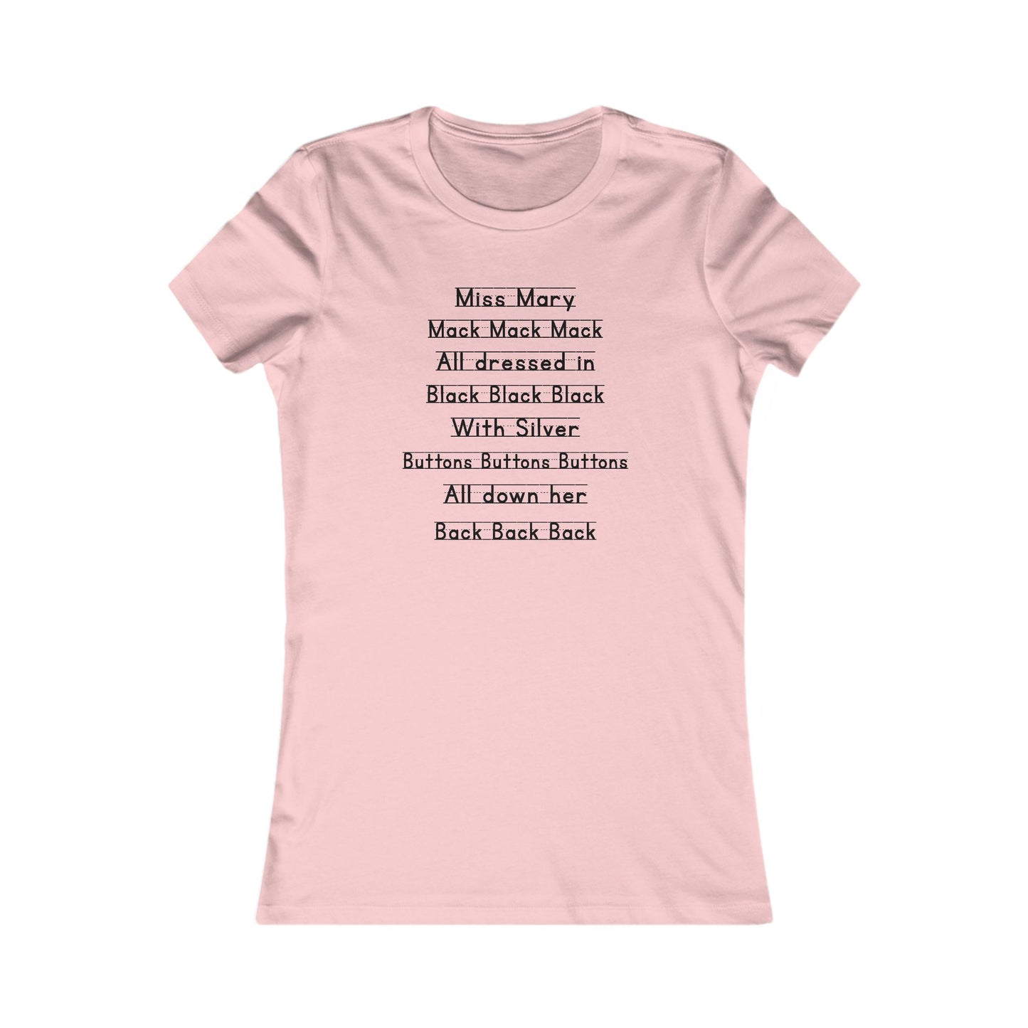 Miss Mary Mack Women’s and Junior’s short sleeve Notebook Tee