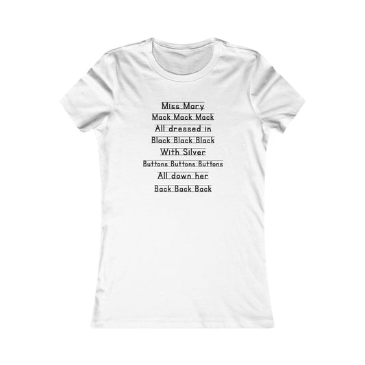 Miss Mary Mack Women’s and Junior’s short sleeve Notebook Tee