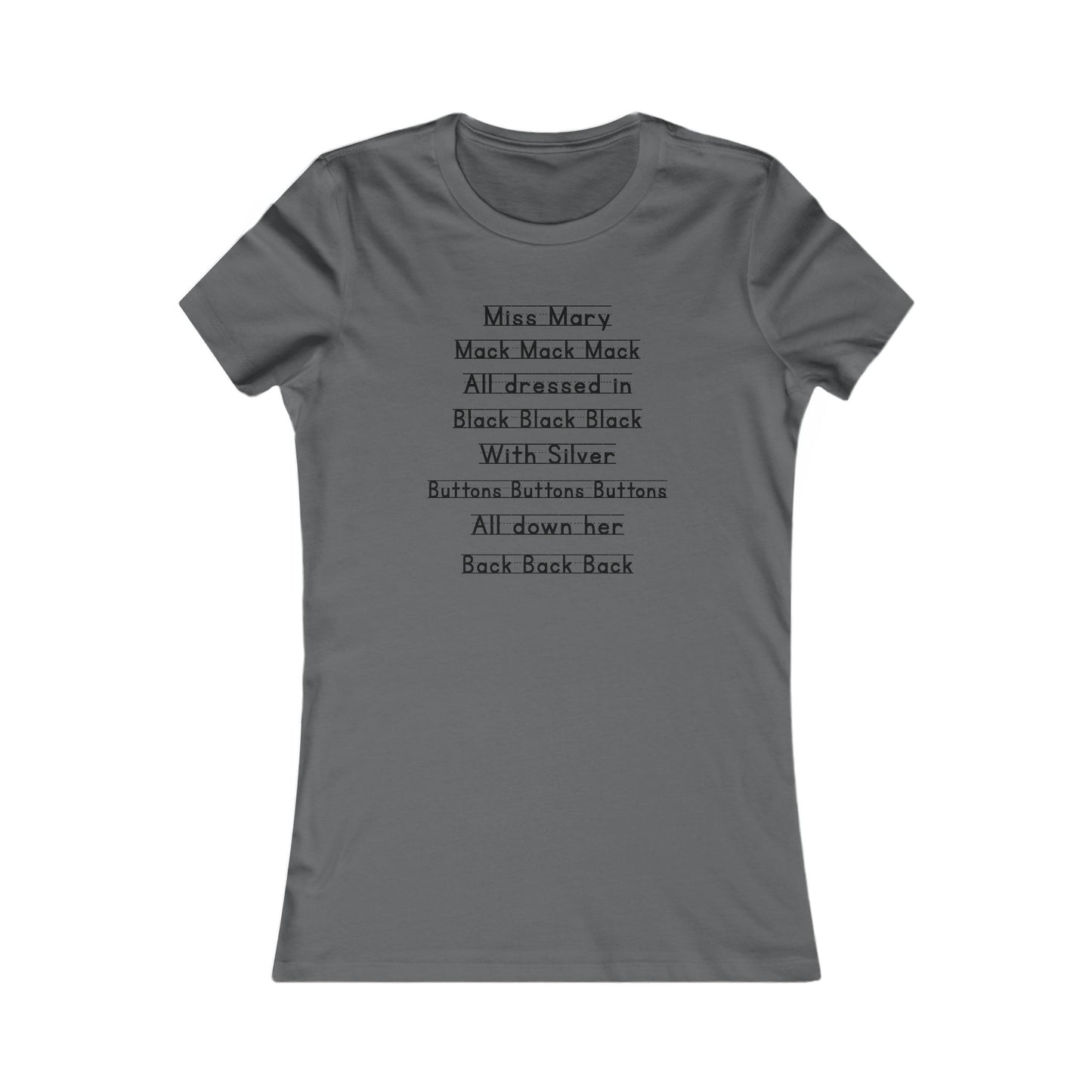 Miss Mary Mack Women’s and Junior’s short sleeve Notebook Tee
