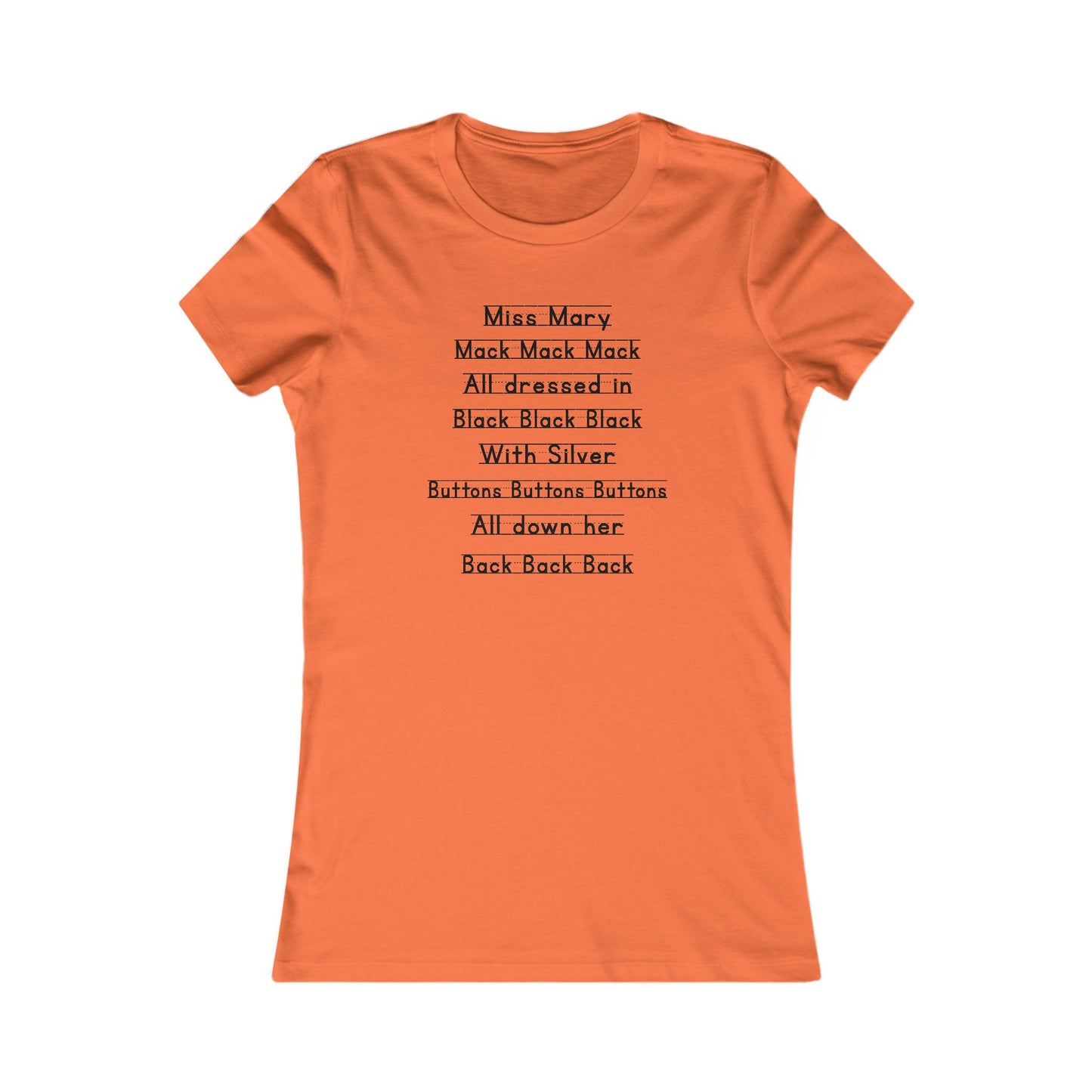 Miss Mary Mack Women’s and Junior’s short sleeve Notebook Tee