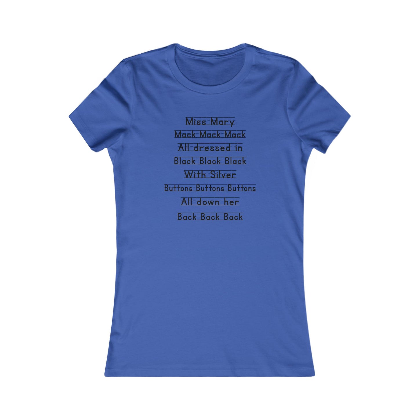 Miss Mary Mack Women’s and Junior’s short sleeve Notebook Tee