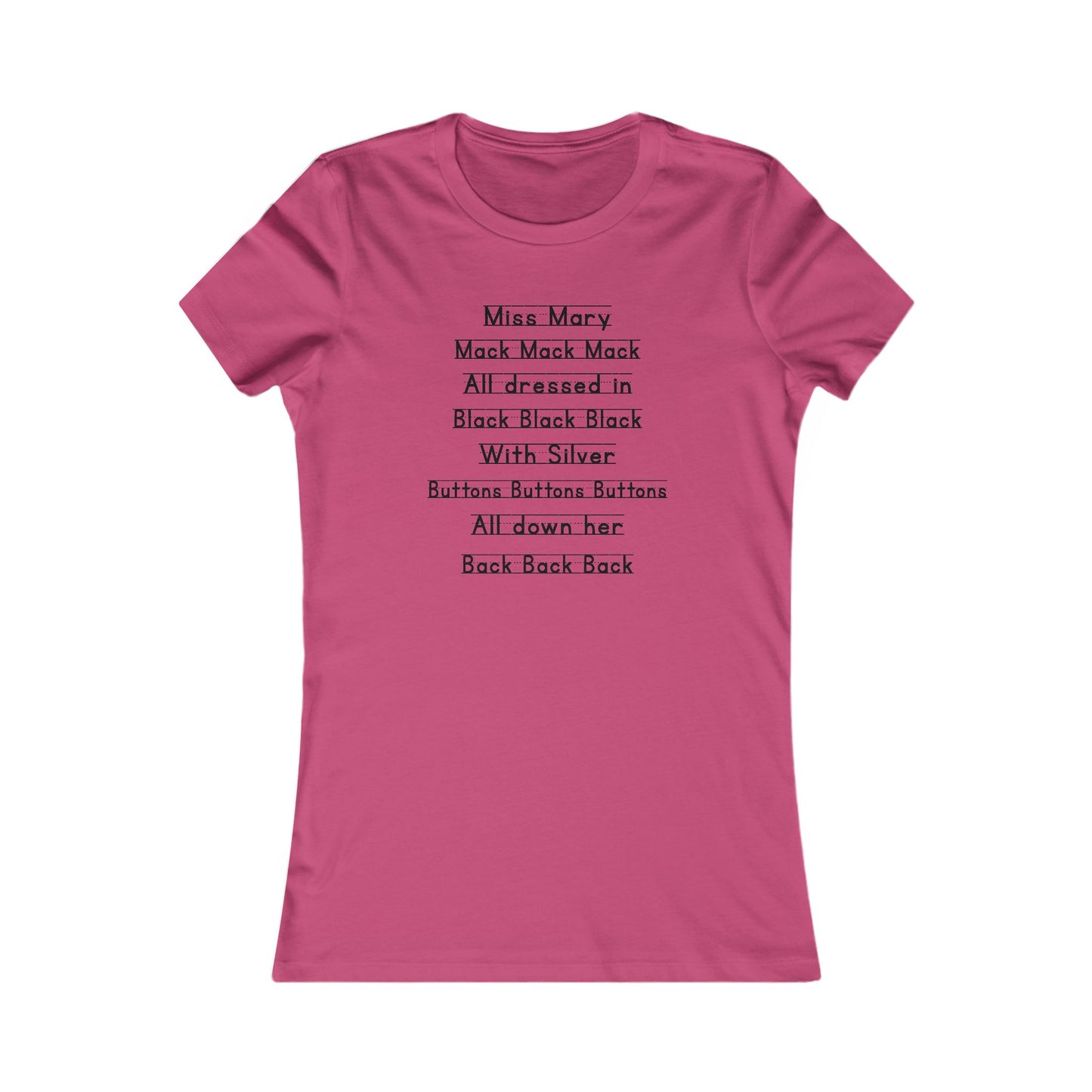 Miss Mary Mack Women’s and Junior’s short sleeve Notebook Tee