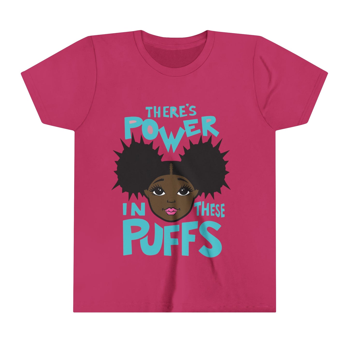 Afro Puffs Pink Lips - Natural Hair Girls T-shirt