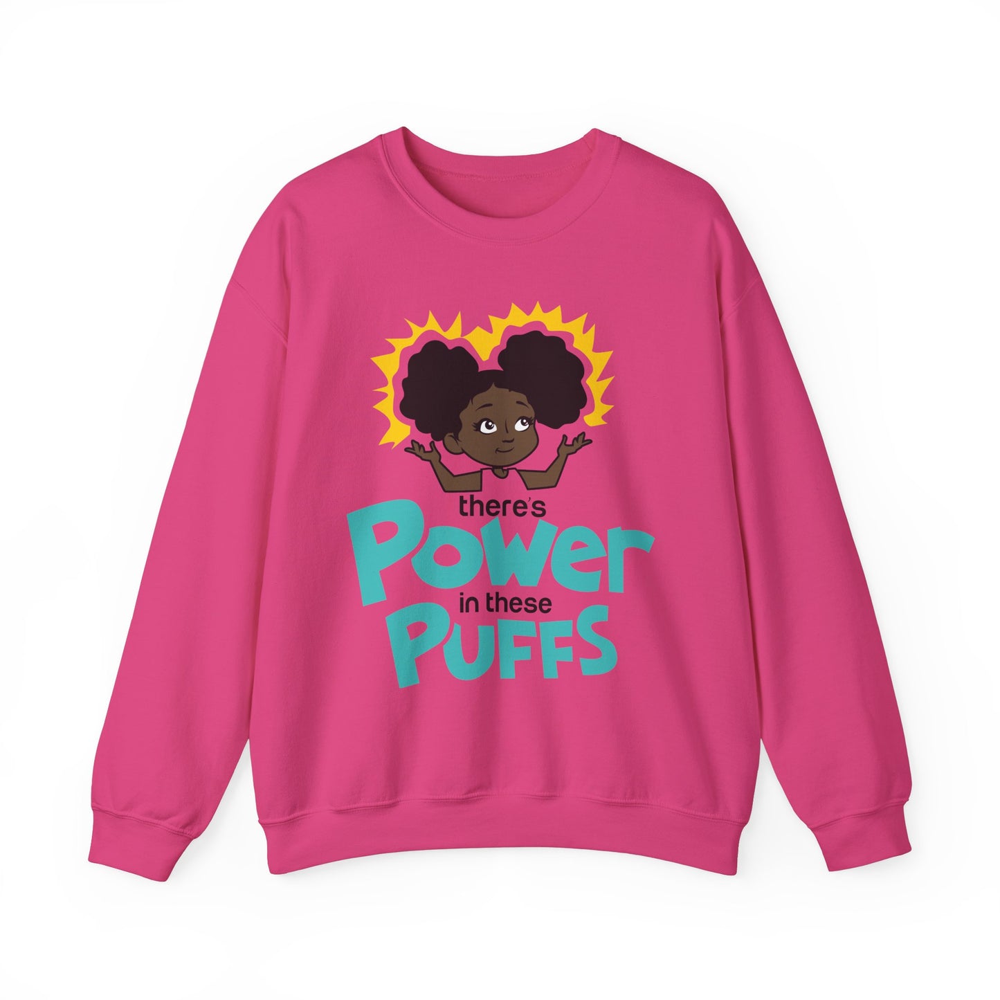 Junior's Afro Power Puff Mikayla - Girls Crewneck Sweatshirt