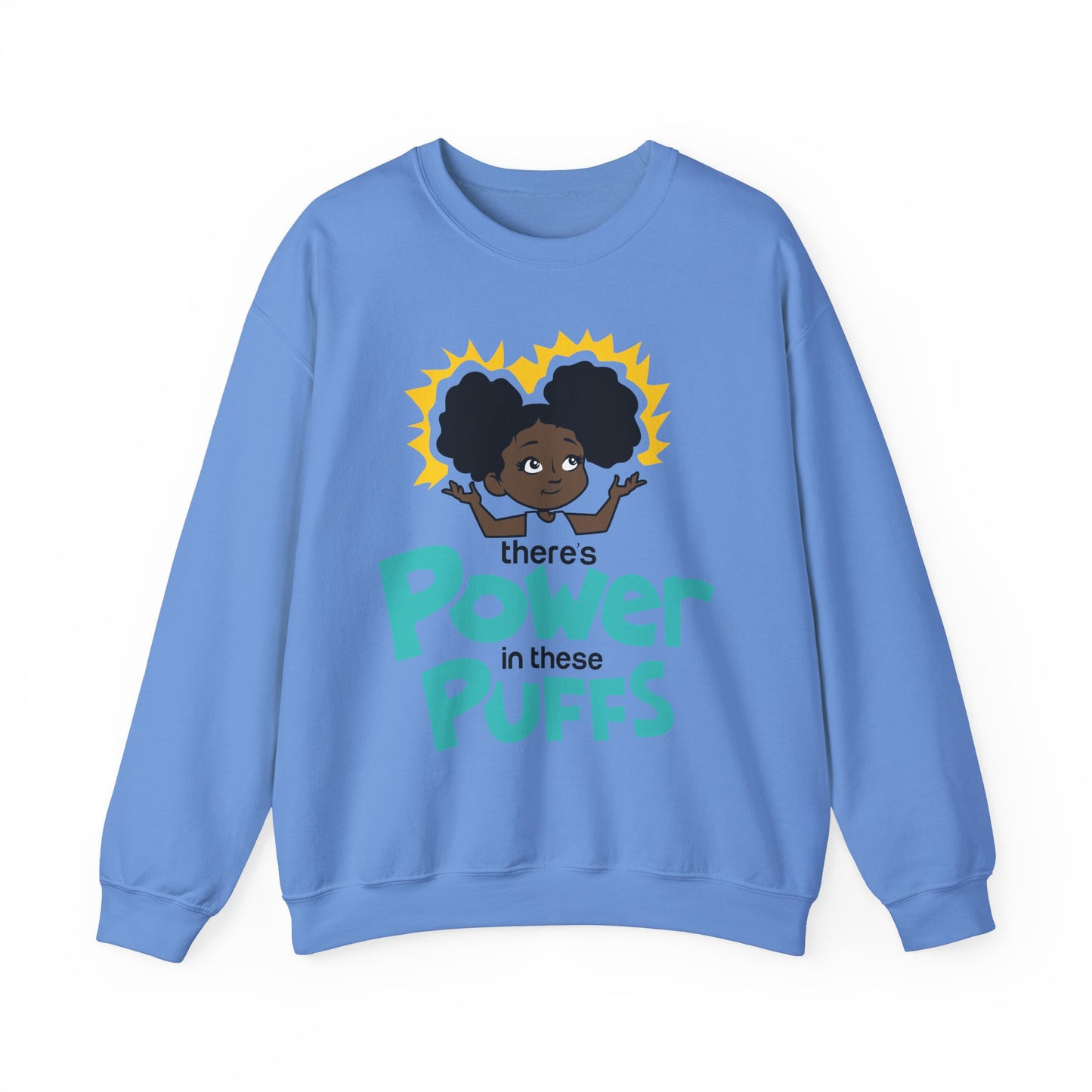 Junior's Afro Power Puff Mikayla - Girls Crewneck Sweatshirt