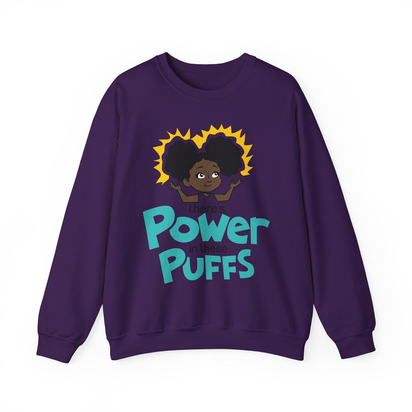 Junior's Afro Power Puff Mikayla - Girls Crewneck Sweatshirt