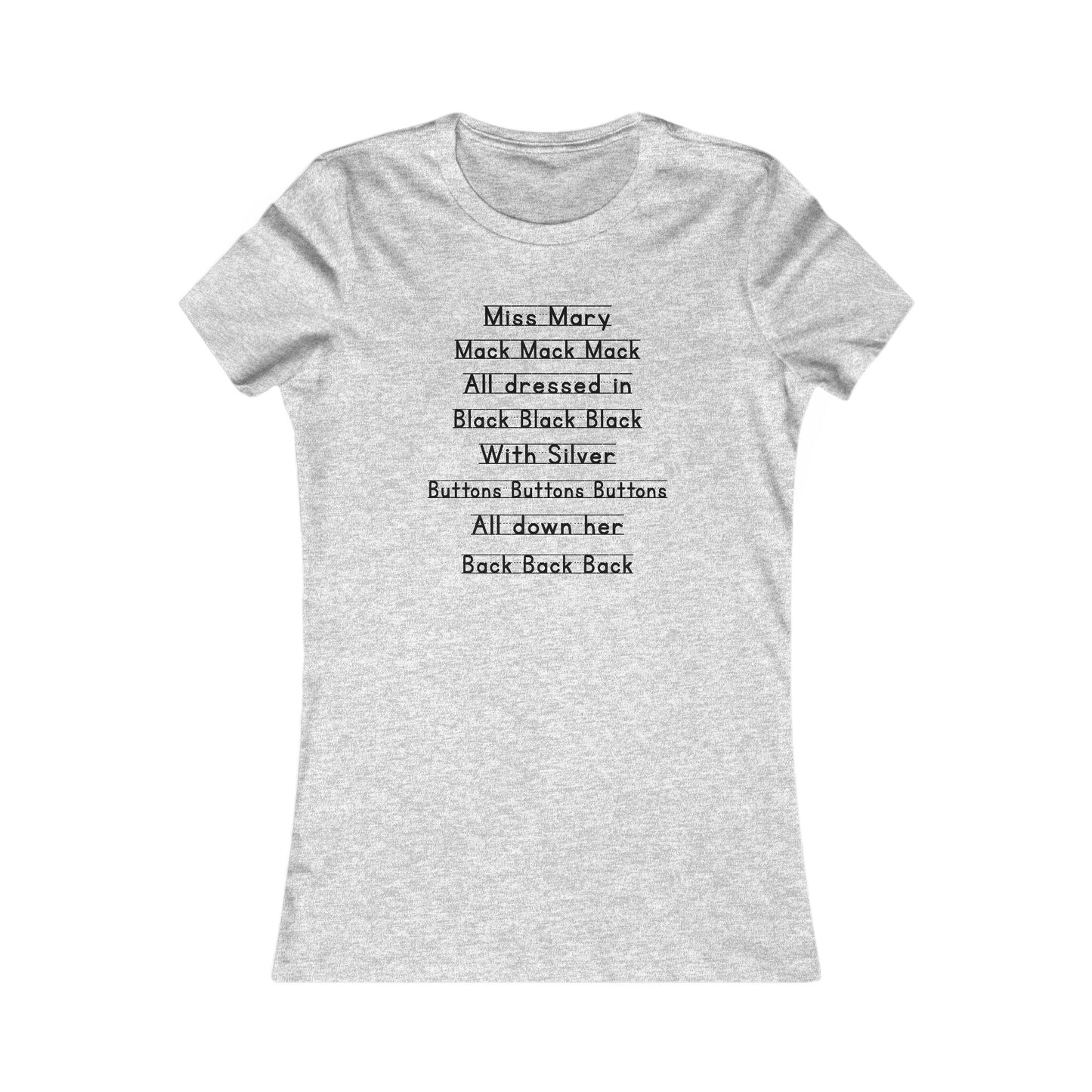 Miss Mary Mack Women’s and Junior’s short sleeve Notebook Tee