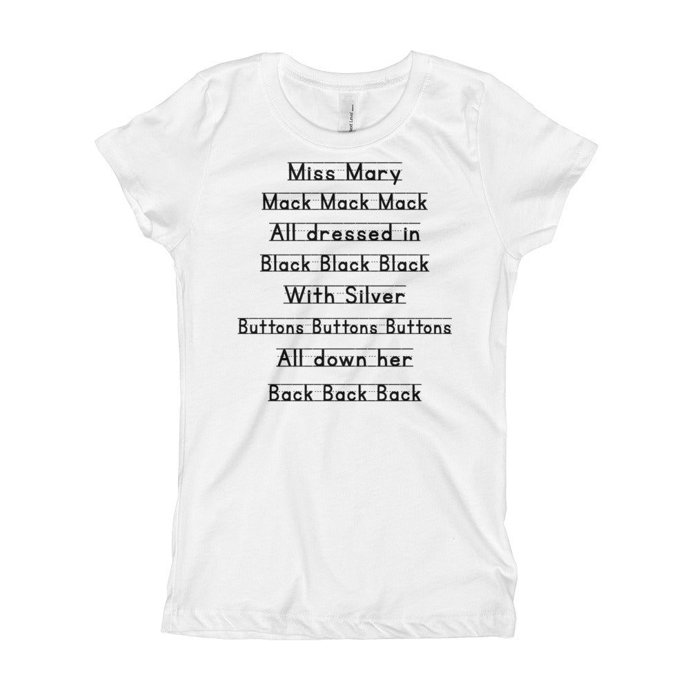 Miss Mary Mack Notebook Girl's T-Shirt